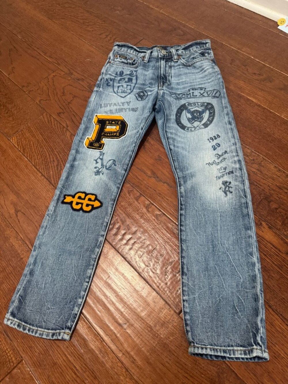 Ralph Lauren Boys Varsity Sullivan Slim Light blue denim Jeans Sz 8